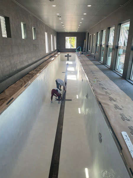 Indoor Pool Plastering Project - Before